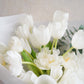 ELEGANT | WHITE TULIPS BOUQUET WITH EUCALPYTUS