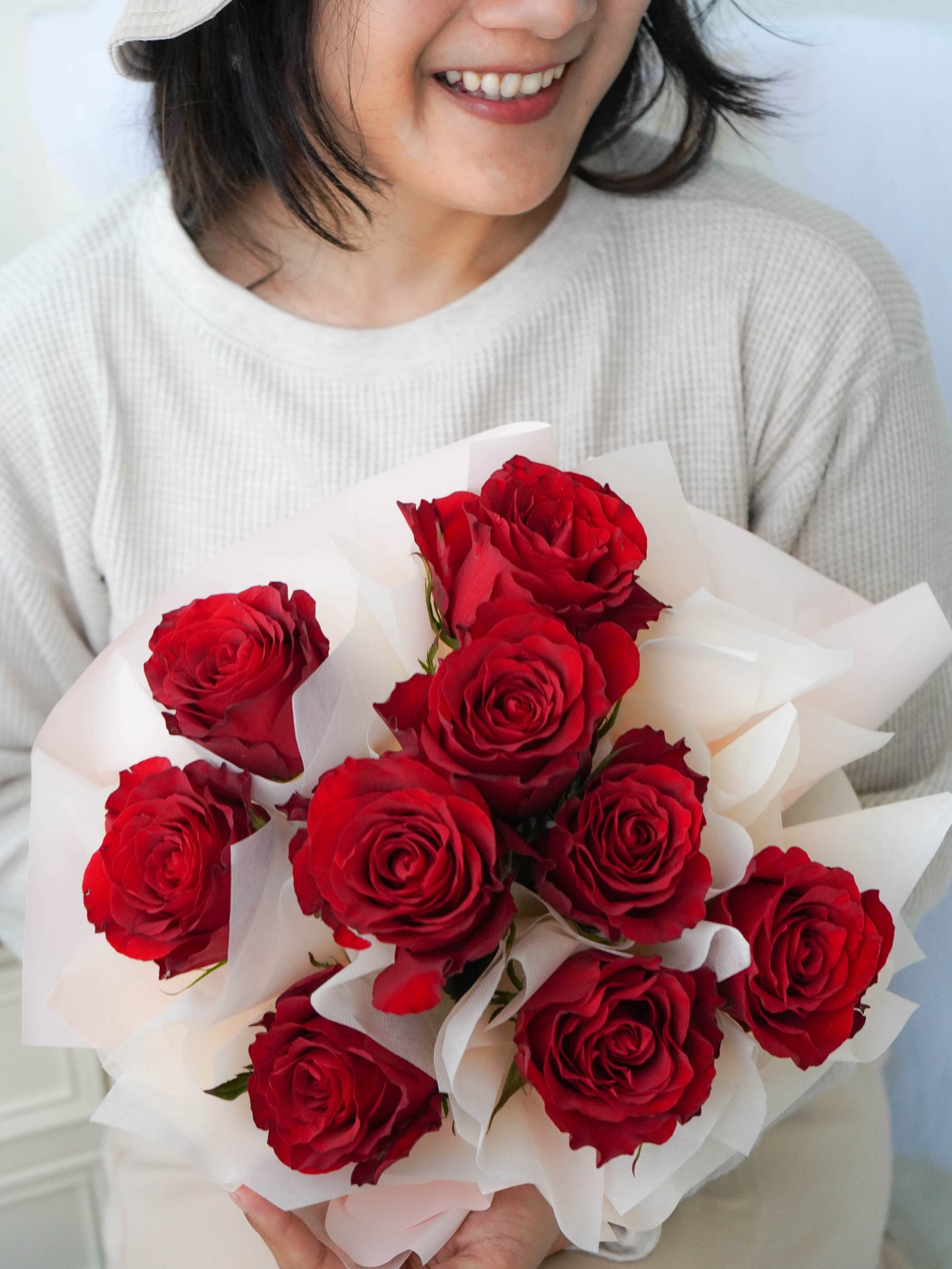 HEARTBEAT | 9 STALKS RED ROSES (Comes in Fresh OR Preserved)